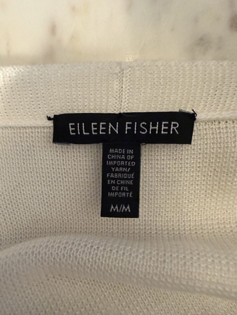 NEW Eileen Fisher Long Line Duster Open Front Cardigan Ivory Size M [jb] - Picture 5 of 5